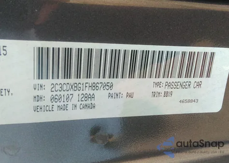 2015 Dodge Charger Se z USA, uszkodzony, nr VIN 2C3CDXBG1FH867050